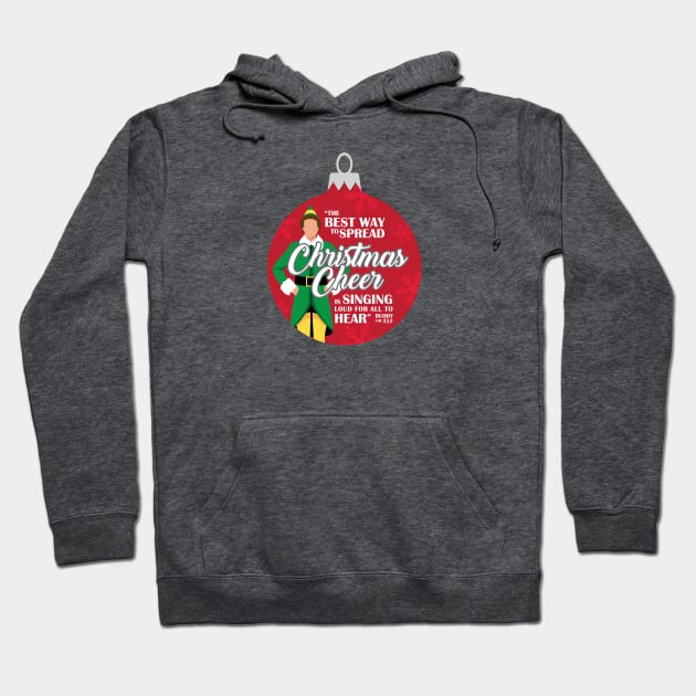 Elf Christmas Cheer Red Ornament Hoodie by ZZDeZignZ